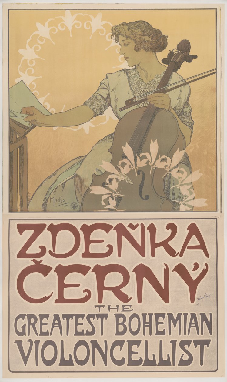 O Grande Violoncelo Boêmio, 1913 de Alphonse Mucha