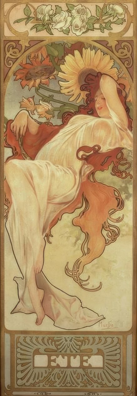 verão de Alphonse Mucha