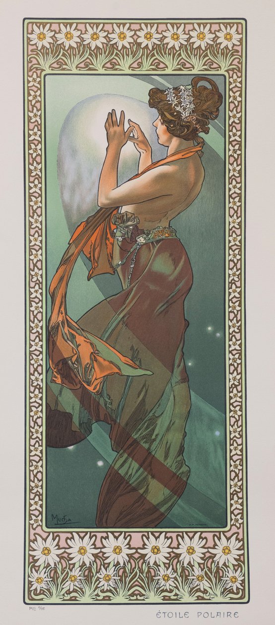 Estrela polar A estrela norte, 1902. de Alphonse Mucha