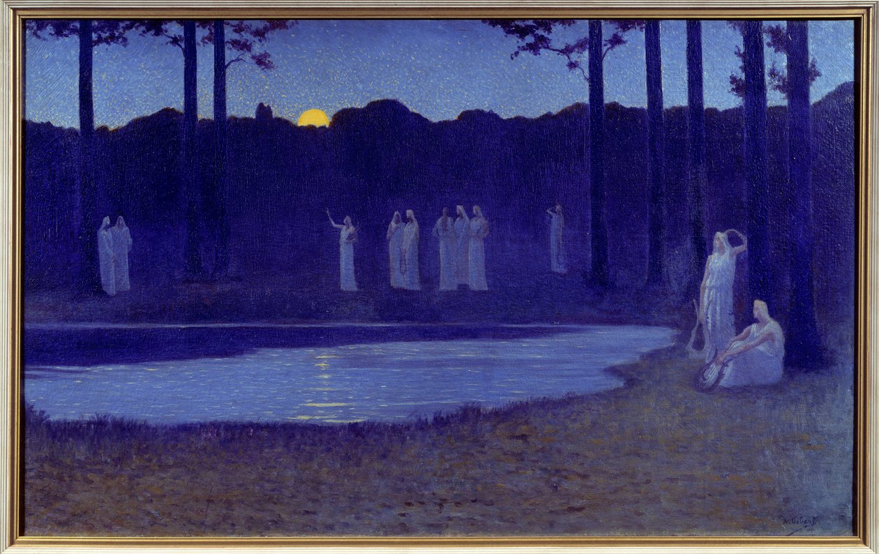 Simbolismo: "Chants de nuit" Pintura de Alphonse Osbert (1857-1939) 1896 Sol. 0,77x1,24 m Paris, musee d