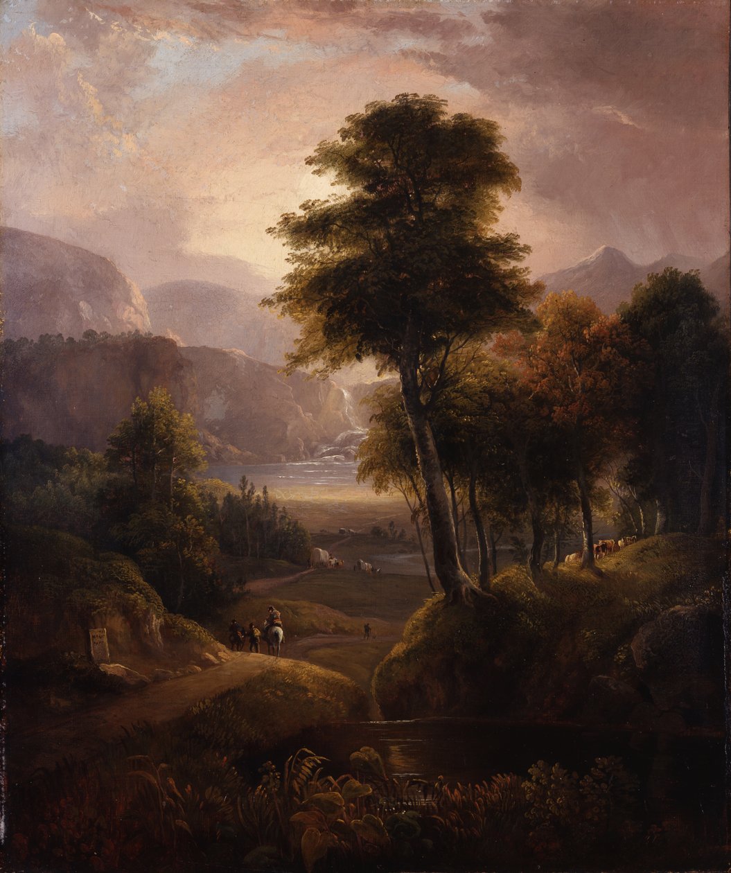 Vagões cobertos nas Montanhas Rochosas, 1837 de Alvan Fisher