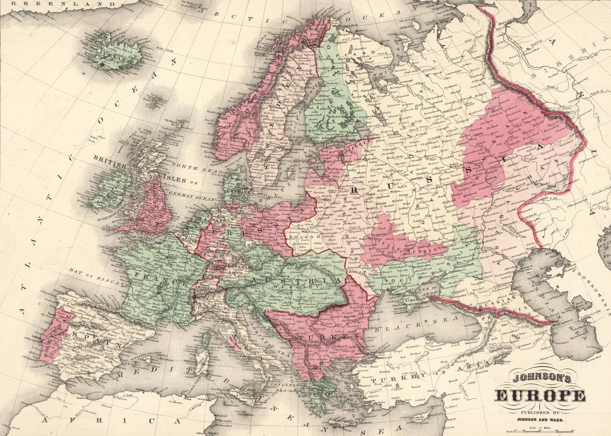 A Europa de Johnson publicada por Johnson and Ward de Alvin Jewett Johnson