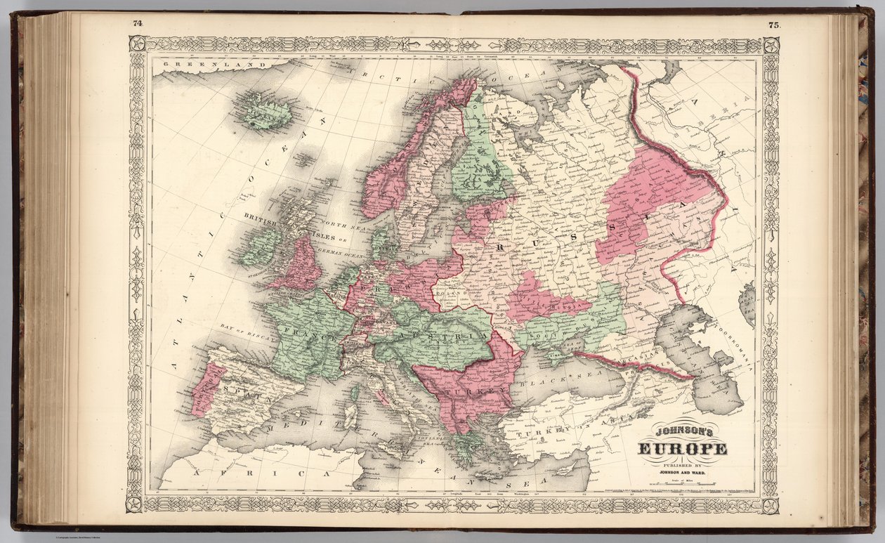 A Europa de Johnson publicada por Johnson and Ward de Alvin Jewett Johnson