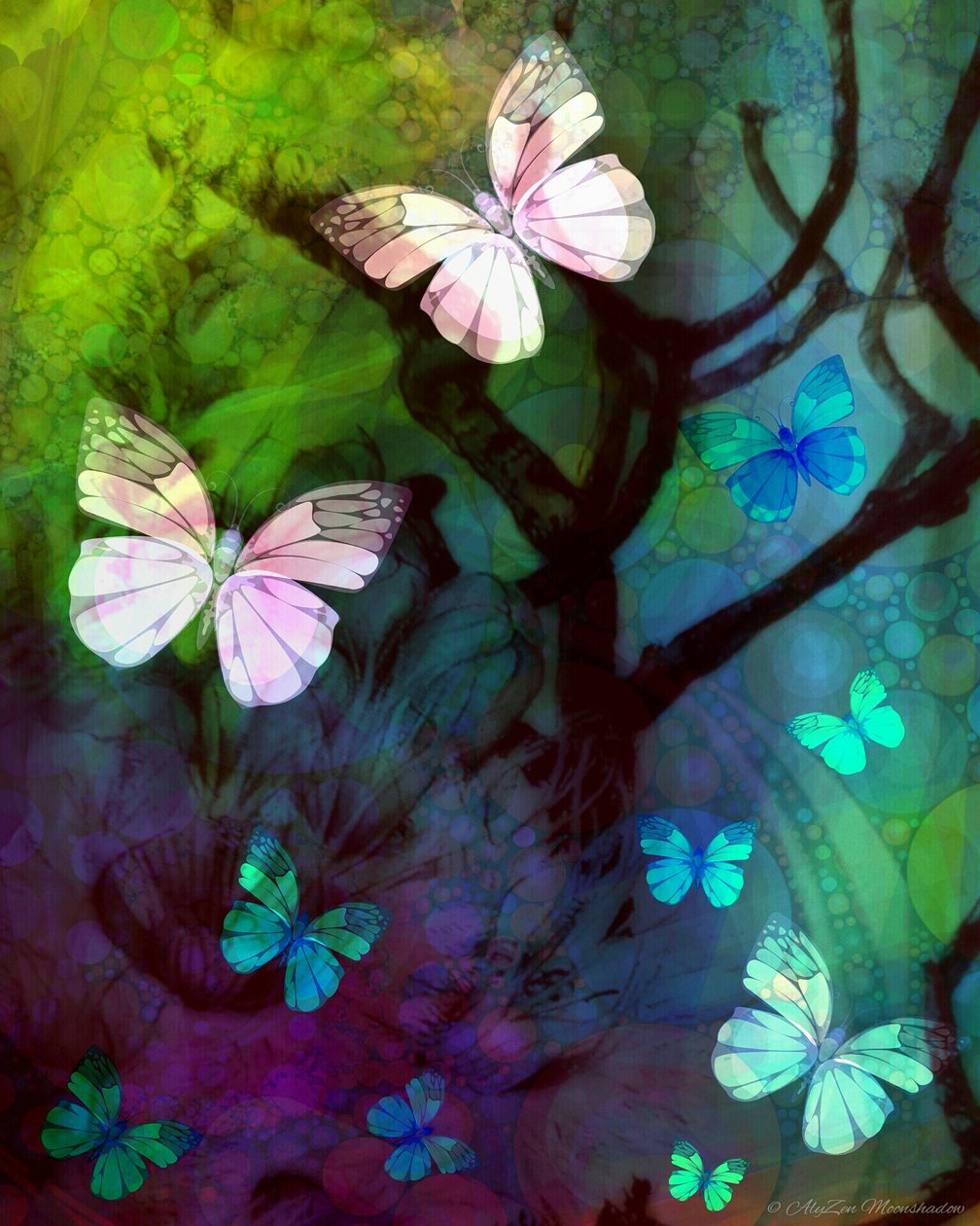 Na Companhia de Borboletas, 2014, (digital media media phoneography) de AlyZen Moonshadow