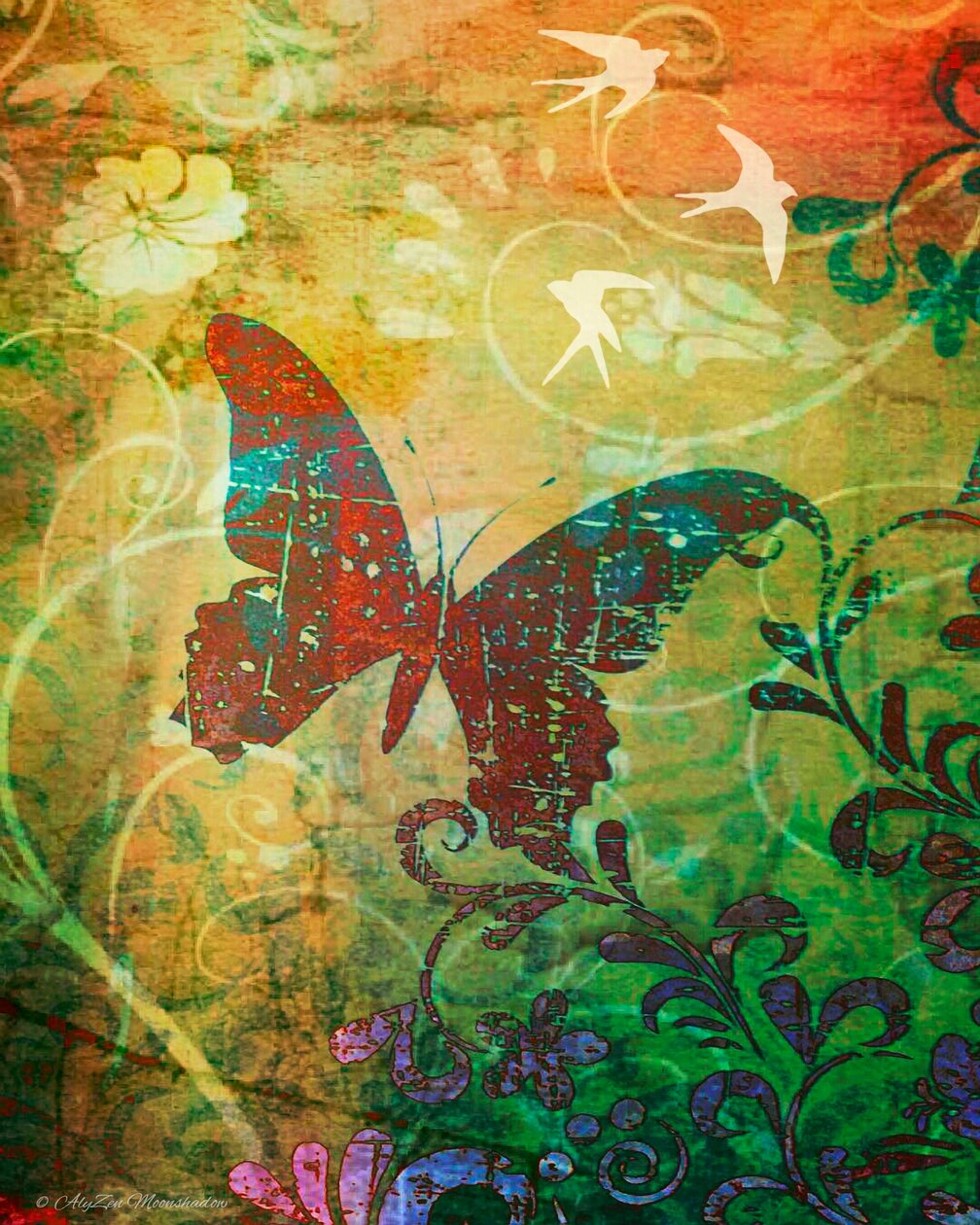 Butterfly Haiku, 2014, (telefone digital de mídia mista) de AlyZen Moonshadow