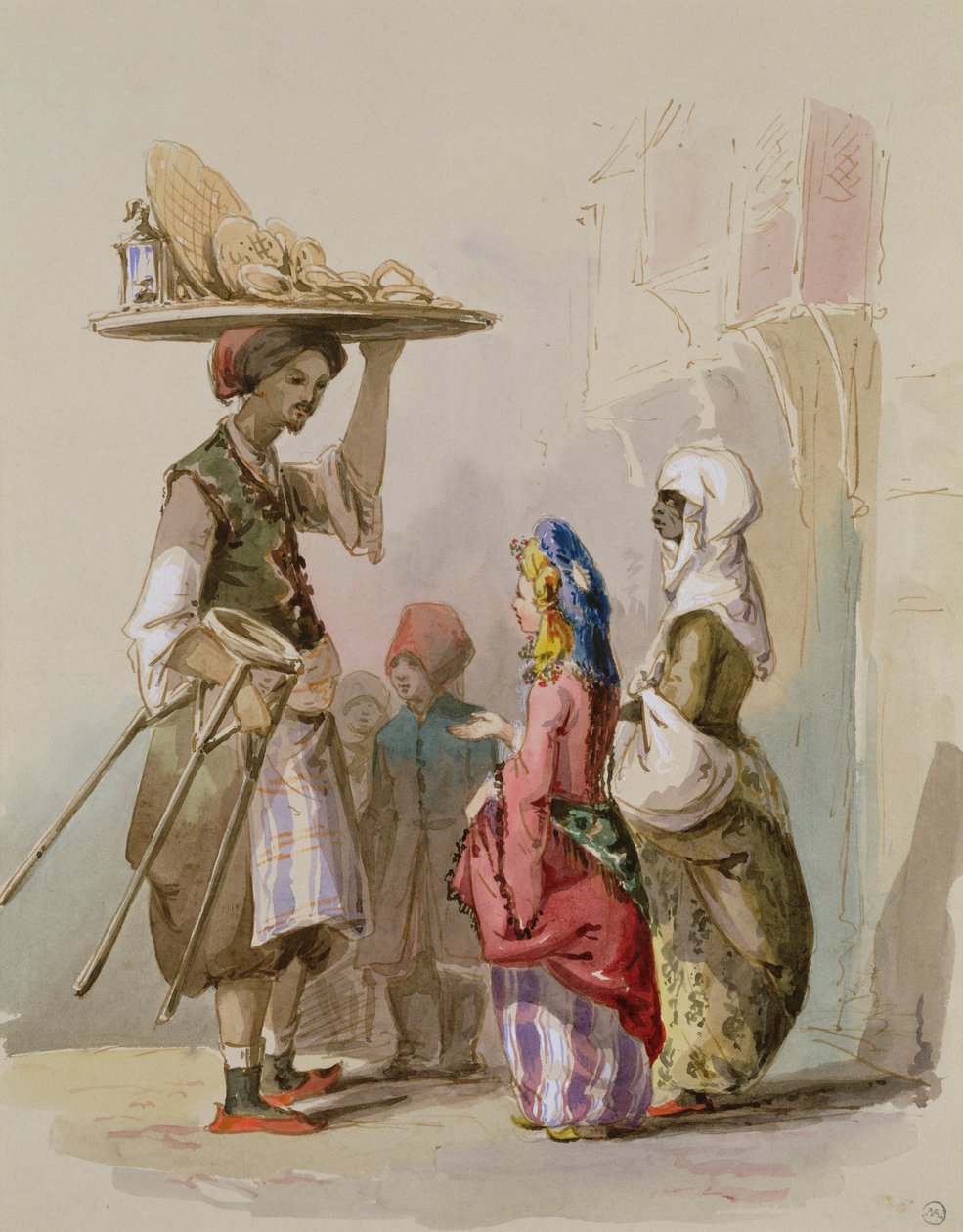 Um vendedor de panela, c.1855 de Amadeo Preziosi