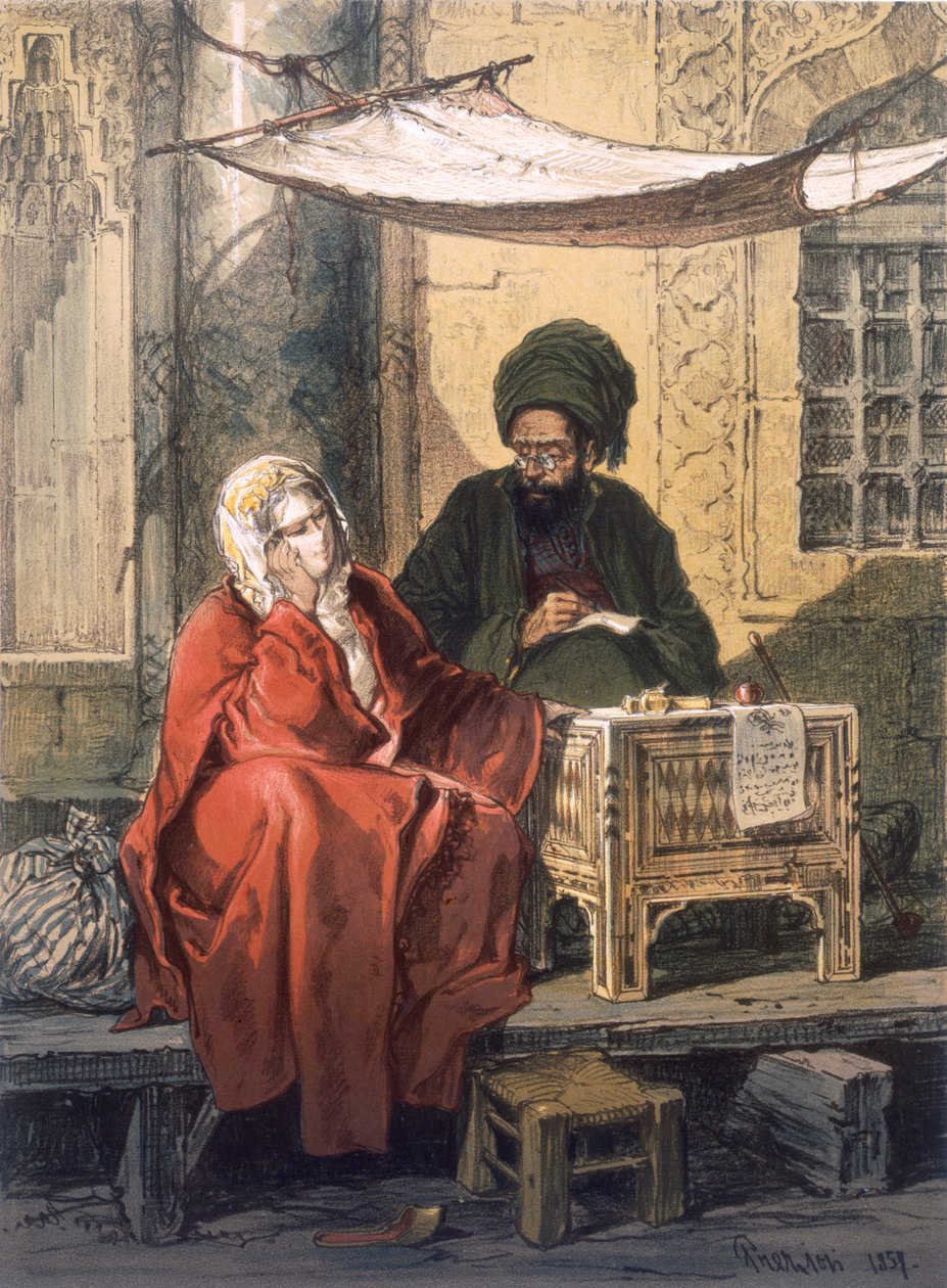 Letterwriting, 1858 de Amadeo Preziosi