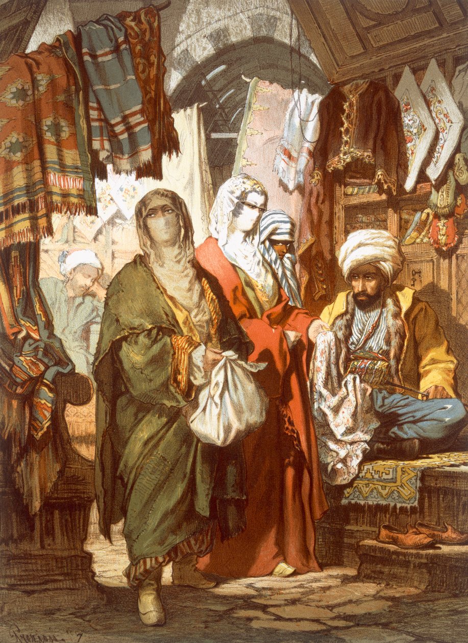 O bazar de seda, 1865 de Amadeo Preziosi