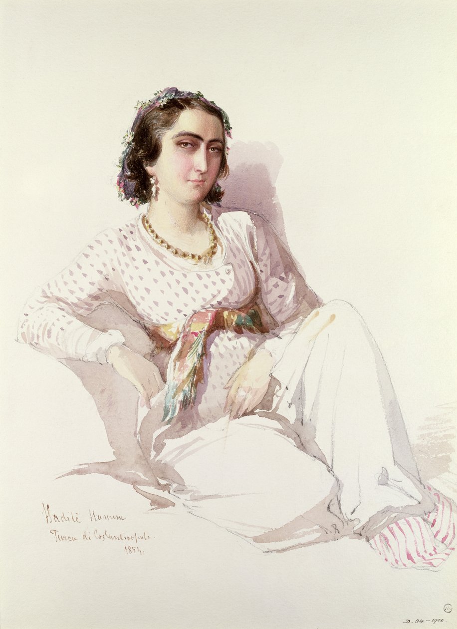 Hadice Hanim - senhora de Istambul, 1852 de Amadeo Preziosi
