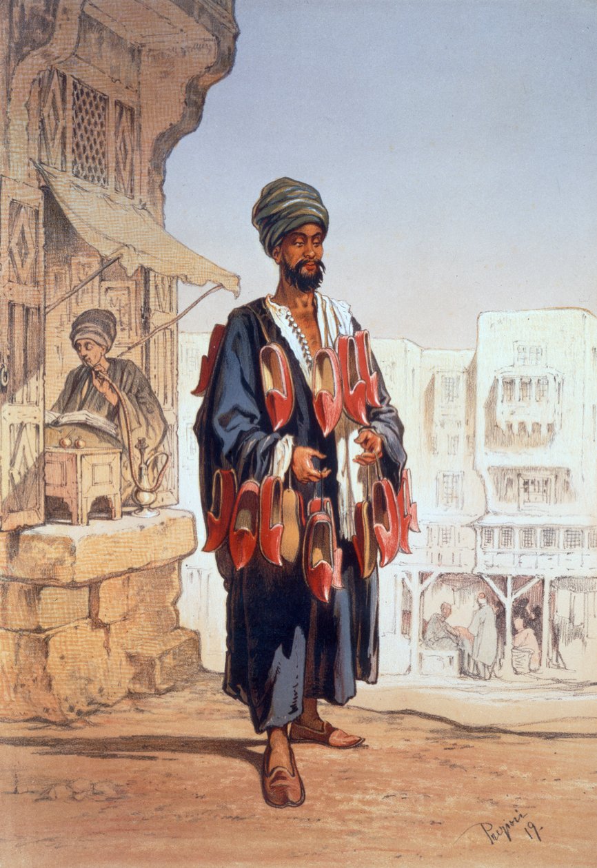 O vendedor de chinelos, 1862 de Amadeo Preziosi