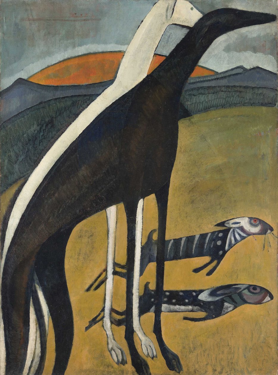 Greyhounds Os Galgos, 1911.  de Amadeo de Souza Cardoso