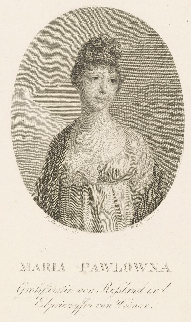 Grã-Duquesa Maria Pavlovna da Rússia 1786-1859, Grã-Duquesa de Saxe-Weimar-Eisenach, 1808. de Amadeus Wenzel Boehm