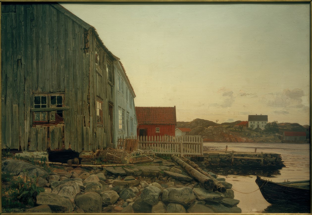 A cabana de um pescador, Altes Hellesund de Amaldus Nielsen