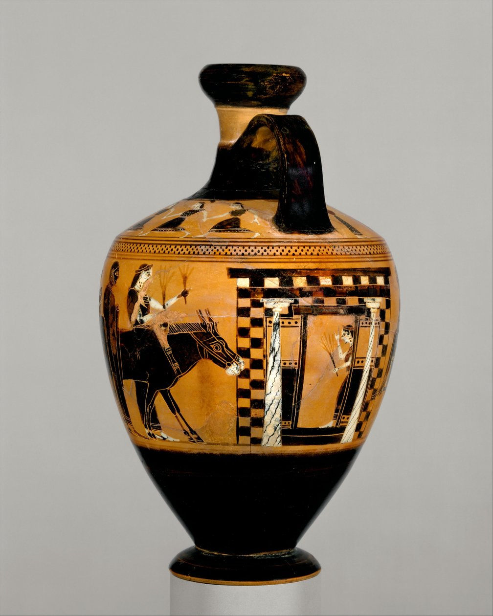 Terracotta lekythos, c.550-530 aC (terracota) de Amasis Painter