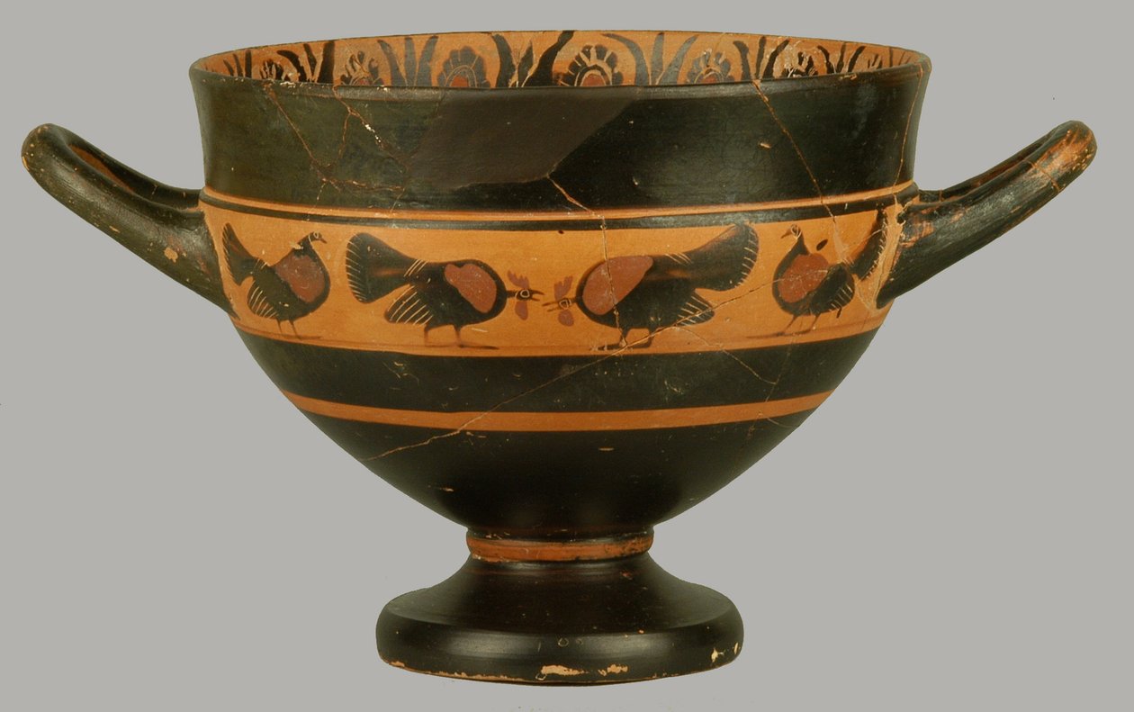 Skyphos ático de figuras vermelhas, c.540 aC (barro) de Amasis Painter circle of Amasis Painter circle of