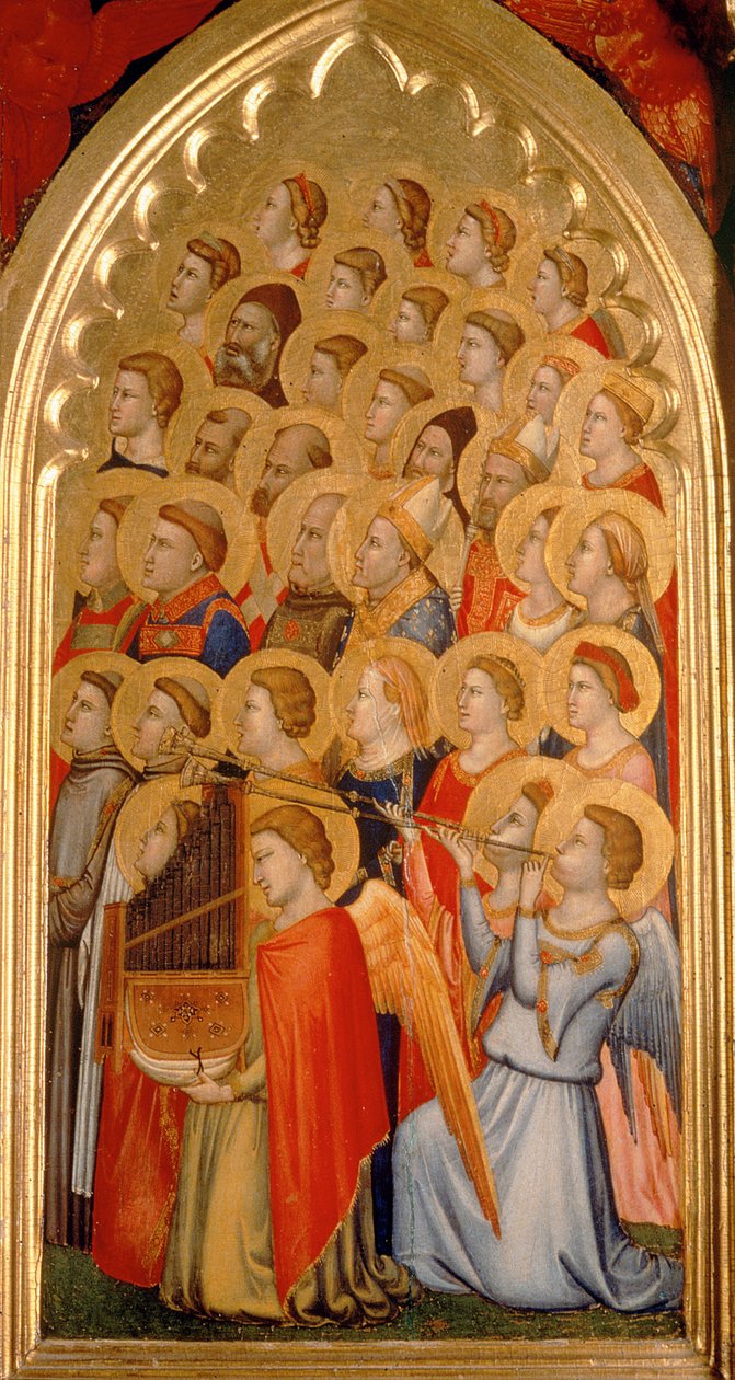 Anjos da Coroação do Políptico Virgem (painel da extrema direita) (ver também 66540-66550) de Ambrogio Bondone Giotto