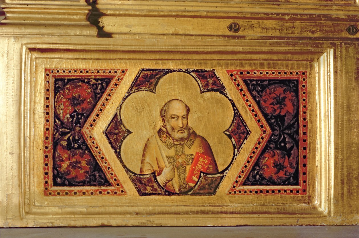 Bispo da Coroação do Virgin Polyptych (predella da extrema esquerda) (ver 66540-66551) de Ambrogio Bondone Giotto