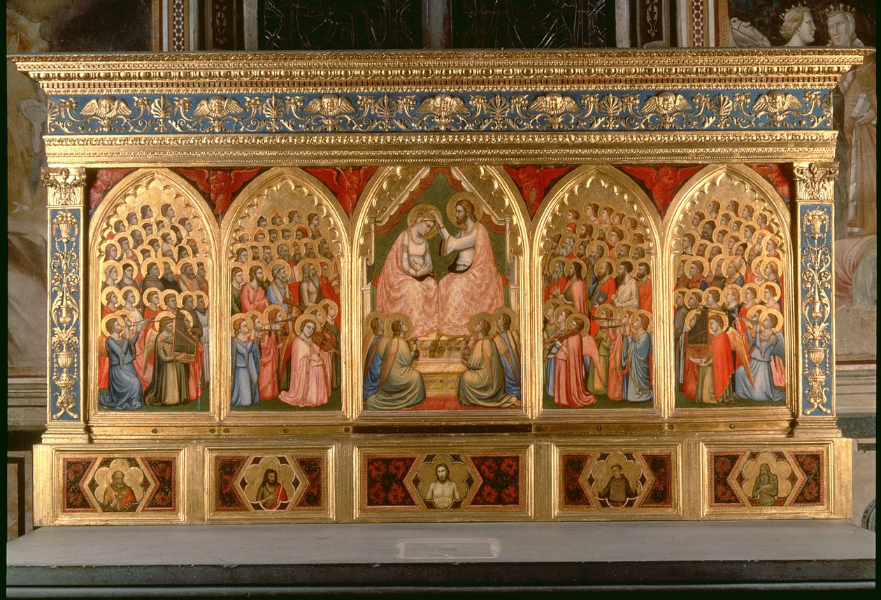 Coroação do Polyptych Virgem (painel) (ver também 66541-66551) de Ambrogio Bondone Giotto