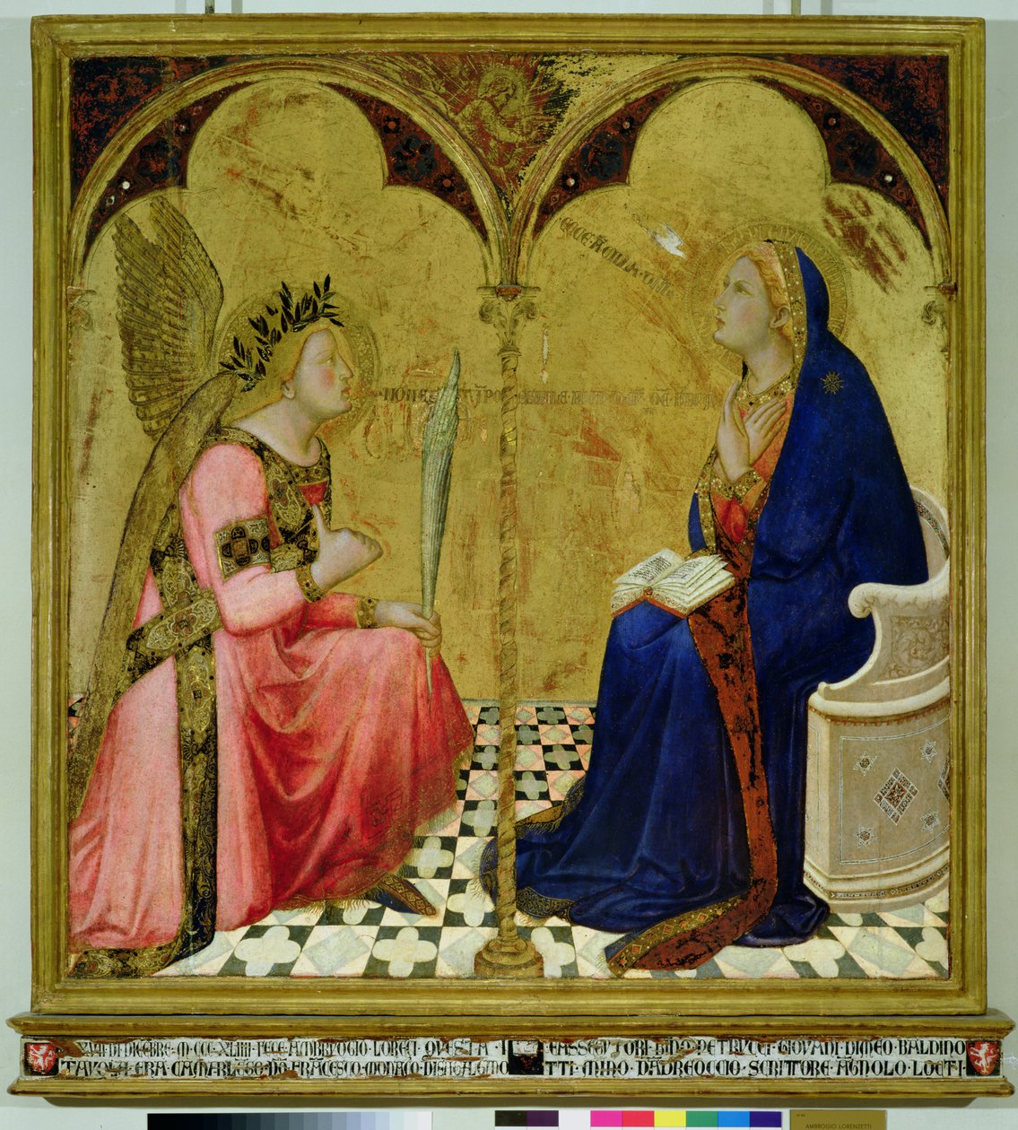 A Anunciação, 1344 (tempera no painel) de Ambrogio Lorenzetti