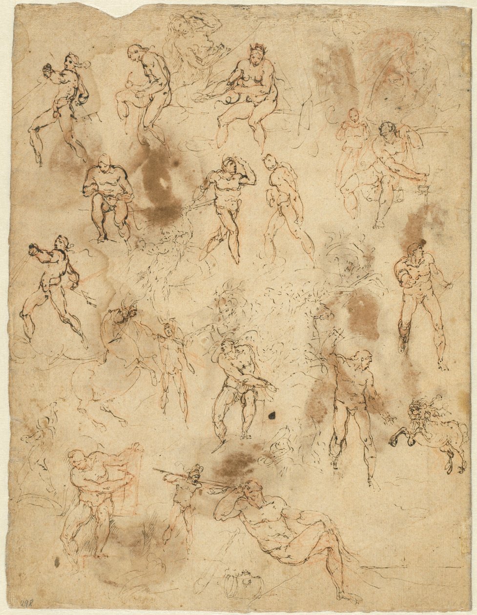 Estudos de Figuras (verso) de Ambrogio Figino