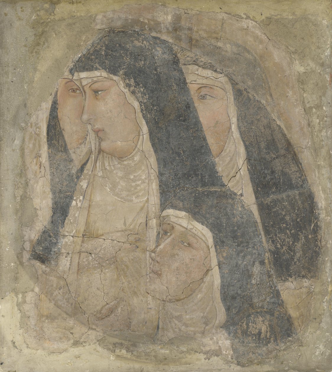 Um grupo de quatro clarissas pobres, ca 1340 de Ambrogio Lorenzetti