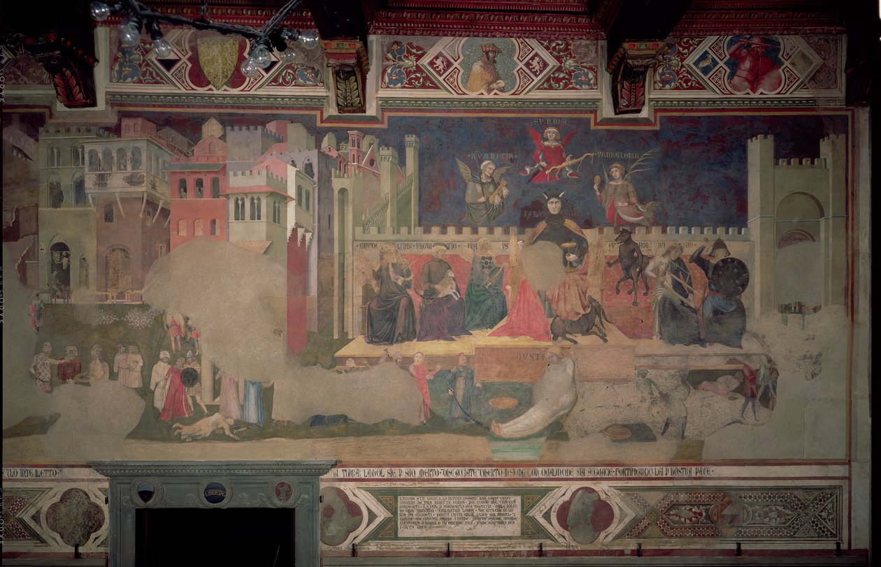 Alegoria do Mau Governo, 1388-40 (ver também 136325) de Ambrogio Lorenzetti