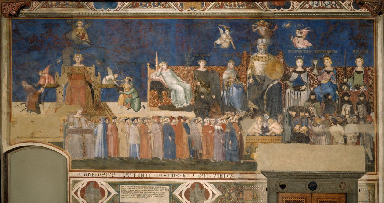Alegoria do Bom Governo Ciclo de afrescos A Alegoria do Bom e do Mau Governo, 1338-1339 de Ambrogio Lorenzetti