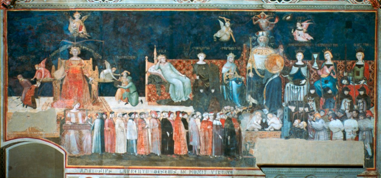 Alegoria do bom governo, 1338-1340 de Ambrogio Lorenzetti