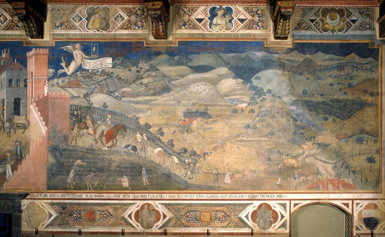 Efeitos do bom governo no campo de Ambrogio Lorenzetti