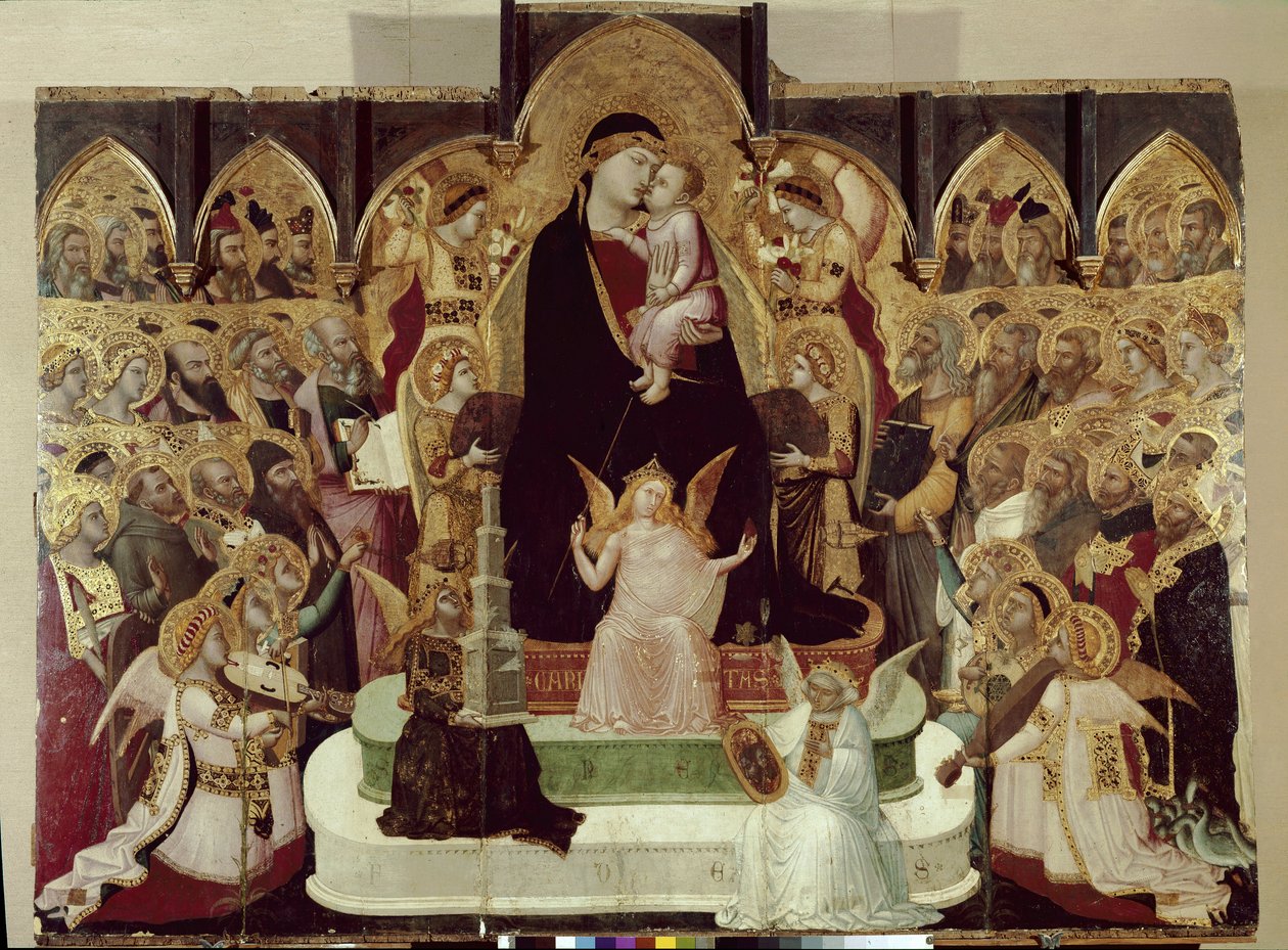 Maesta di Massa Marittima (Virgem em majestade) (tempera e ouro no painel, c.1335) de Ambrogio Lorenzetti