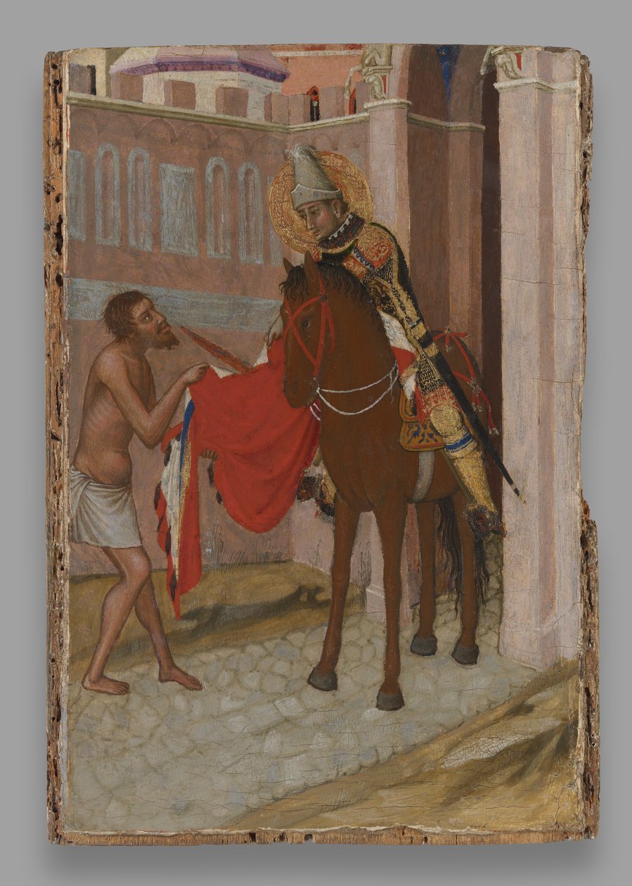 São Martinho de Tours dividindo seu manto com um mendigo de Ambrogio Lorenzetti