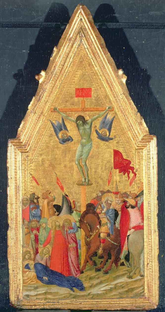 A Crucificação, c.1348-49 (tempera e folha de ouro no painel) de Ambrogio Lorenzetti