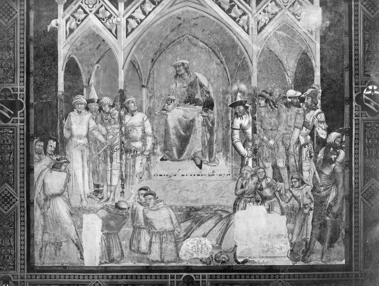 A Decapitação dos Monges Franciscanos Antes do Sultão, c.1331 de Ambrogio Lorenzetti