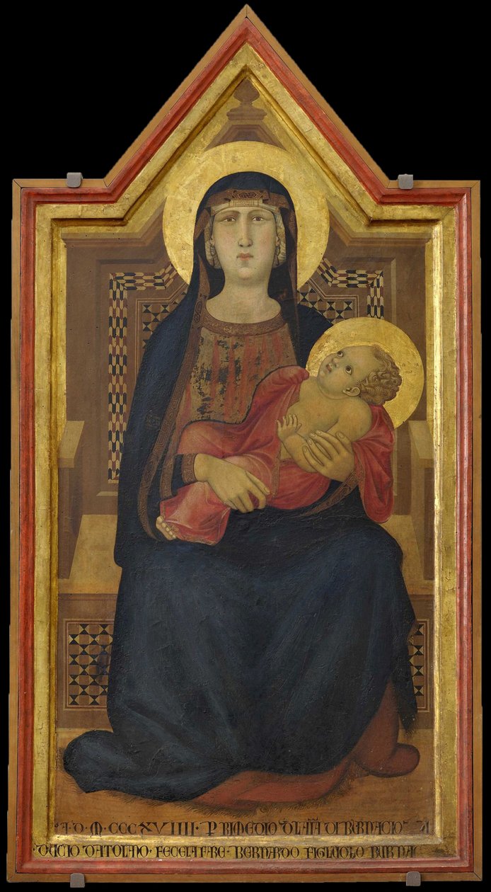 A Virgem e o Menino entronizaram, 1319. de Ambrogio Lorenzetti