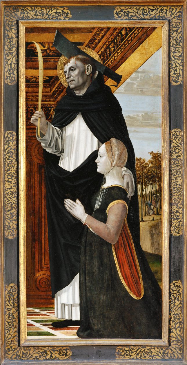São Pedro e um dador ajoelhado ... de Ambrogio da Fossano (c.1460-1523)