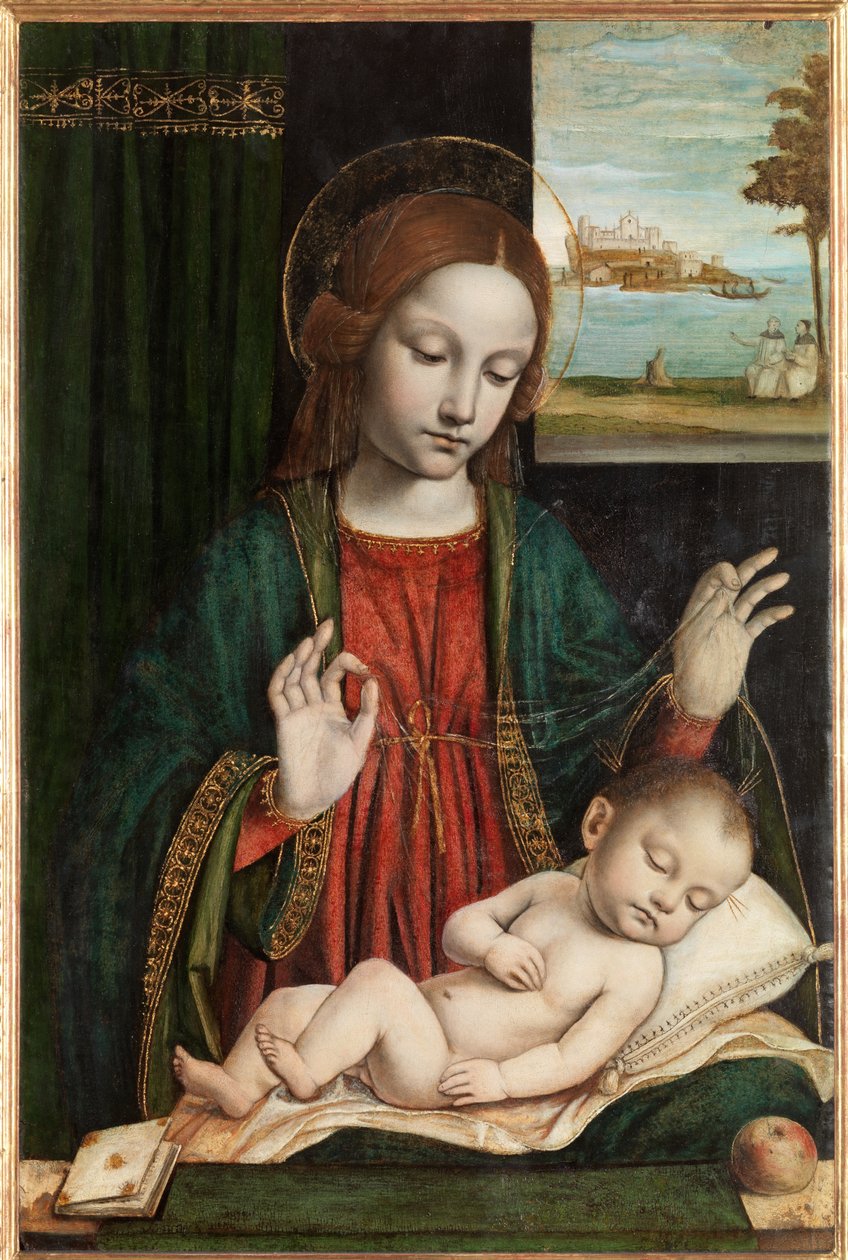 Madonna and Sleeping Child (Madonna of the Veil) de Ambrogio da Fossano (c.1460 1523)