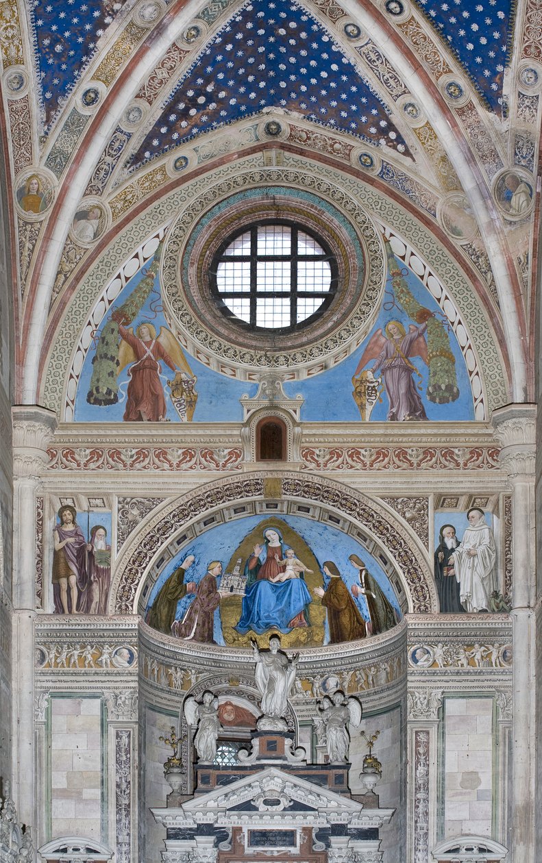 Gian Galeazzo Visconti e filhos oferecendo o modelo da Cartuxa para a Virgem Maria, 1500-1522 de Ambrogio da Fossano