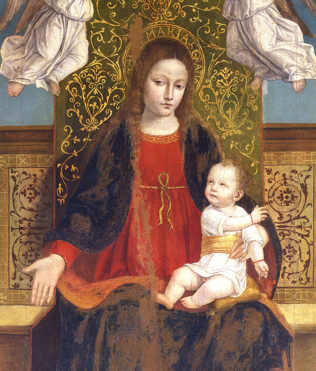 Madonna e criança, detalhe de Ambrogio da Fossano