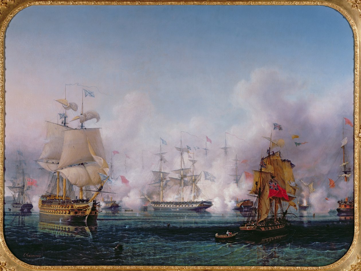 Episódio da Batalha de Navarino, 20 de outubro de 1827, c.1853 de Ambroise Louis Garneray
