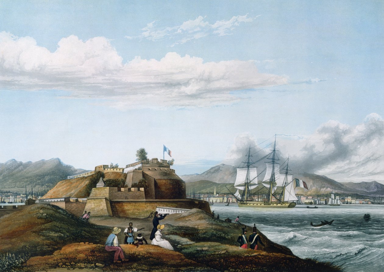 Vista, de, forte, real, martinica de Ambroise Louis Garneray