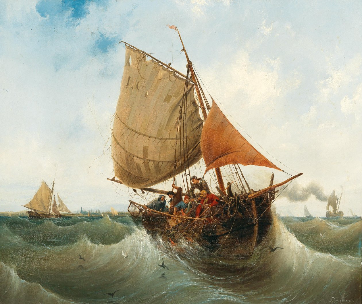 Pesca na costa de Ambroise Louis Garneray