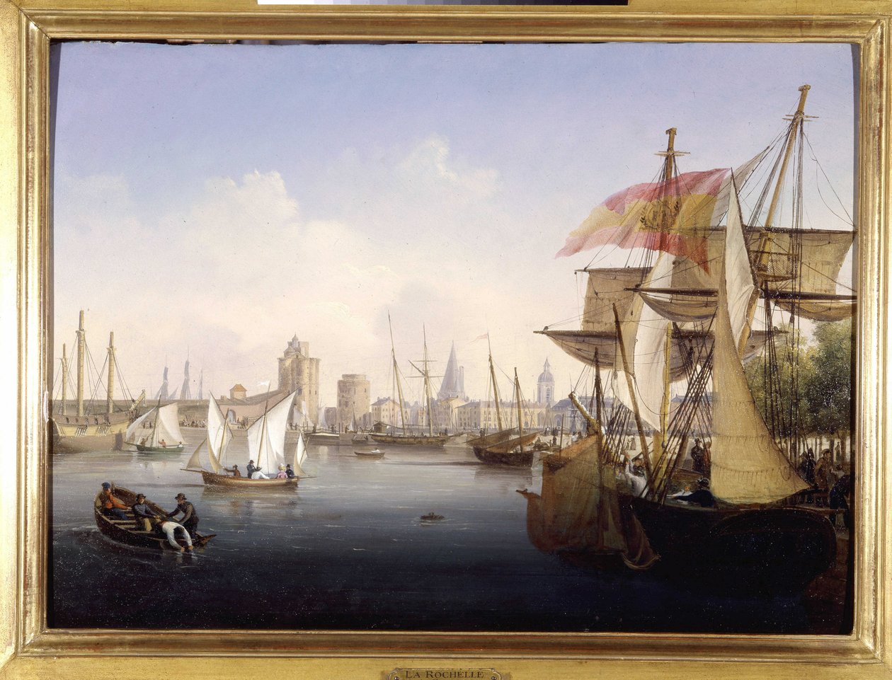 Le port de La Rochelle de Louis Garneray, sd. circa 1820, Oil on canvas, H. 0,330; L. 0,460. CCIP Coll. de Ambroise Louis Garneray