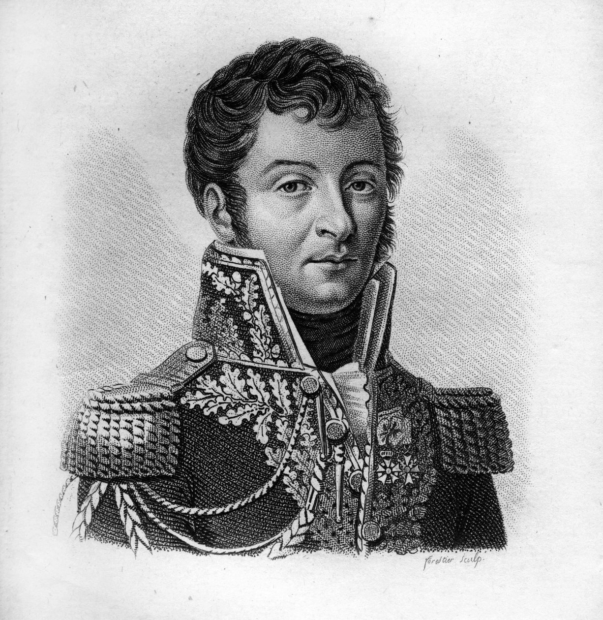 Auguste Julien Bigarré 1775-1838 - em "Retratos dos generais franceses após as vitórias e conquistas dos franceses". Gravado por Ambroise Tardieu em 1818. Coleção Stella. de Ambroise Tardieu