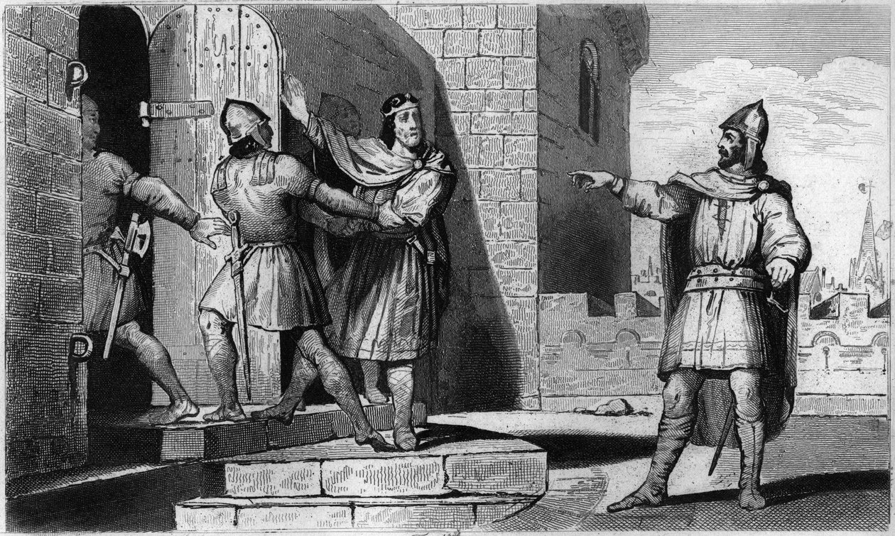 Carlos III (879-929) o Simples feito prisioneiro por um dos seus soldados em 923 - Prisão de Carlos III o Simples (879-929), 923: acreditando encontrar refúgio com Herbert de Vermandois, o antigo Rei dos Francos é traído por ele e enviado para a prisão de Ambroise Tardieu