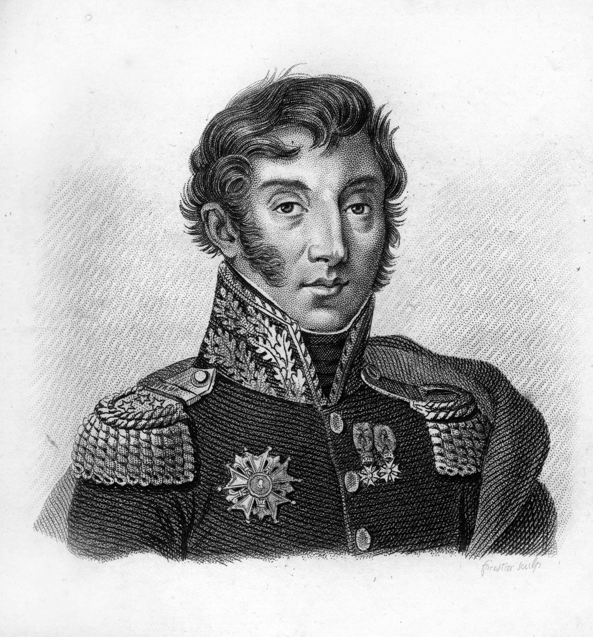 Conde Jean Maximilien Lamarque (1770-1832), general francês e político - em" Retratos dos generais franceses após as vitórias e conquistas dos franceses". Gravado por Ambroise Tardieu em 1818. Coleção Stella. de Ambroise Tardieu