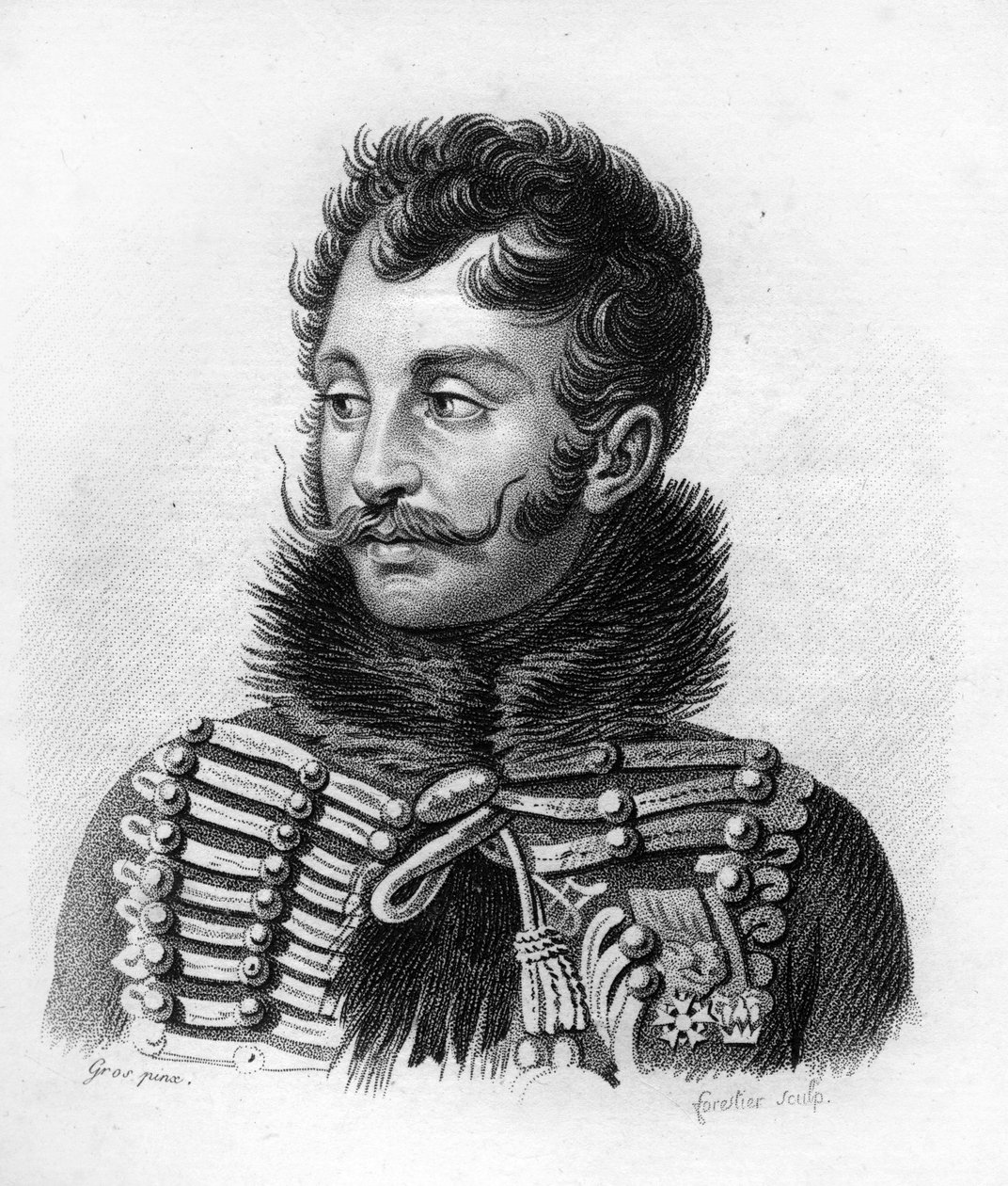 General Conde Antoine de Lasalle (1775-1809), morto em Wagram - em "Retratos dos generais franceses após as vitórias e conquistas dos franceses". Gravado por Ambroise Tardieu em 1818. Colecção Stella. de Ambroise Tardieu