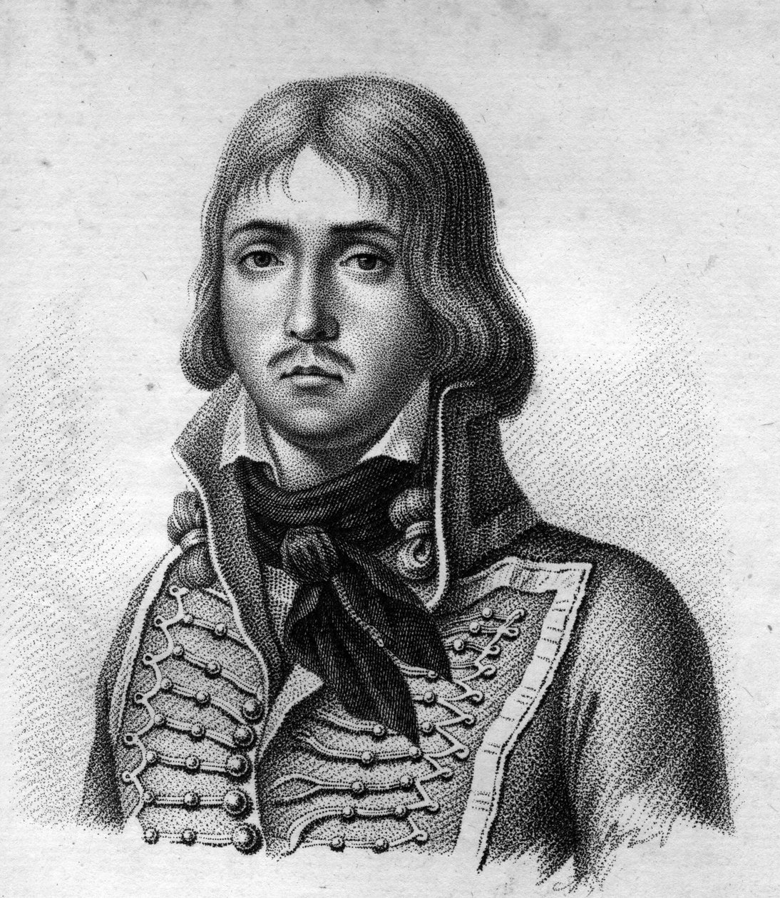 General Marceau.François Séverin Marceau Desgraviers General français (1769 a 1796).in" Retratos dos generais franceses após as vitórias e conquistas dos franceses". Gravado por Ambroise Tardieu em 1818. Coleção Stella. de Ambroise Tardieu