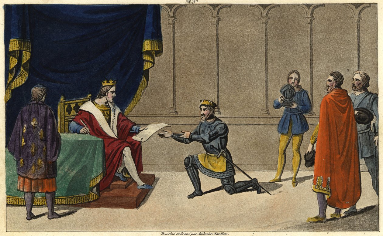 Em 1327, Carlos IV o Bel (1294-1328) erige o Seigneury de Bourbon num duche pairie (duche pairie) em favor da virilha filho de Robert de Clermont e neto de Saint-Louis, Louis I de Ambroise Tardieu