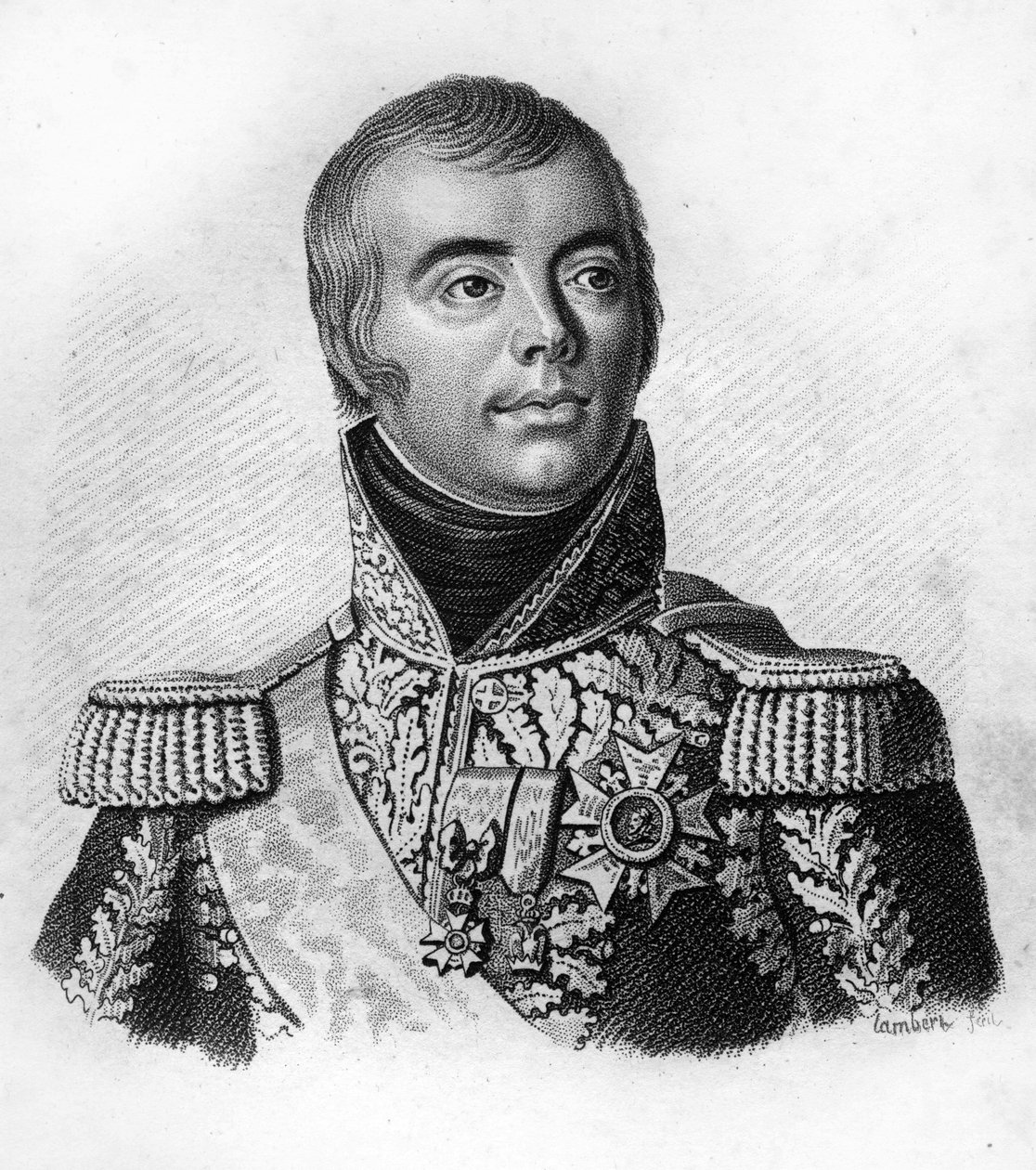 Jacques Alexandre Macdonald (1765-1840), Marechal da França. em" Retratos dos generais franceses após as vitórias e conquistas dos franceses". Gravado por Ambroise Tardieu em 1818. Coleção Stella. de Ambroise Tardieu