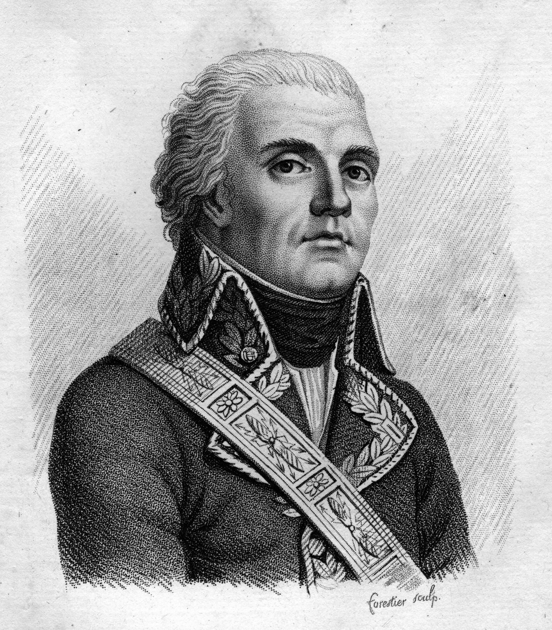 Jacques Dugommier. General francês (1738 a 1794). - em" Retratos dos generais franceses após as vitórias e conquistas dos franceses". Gravado por Ambroise Tardieu em 1818. Coleção Stella. de Ambroise Tardieu